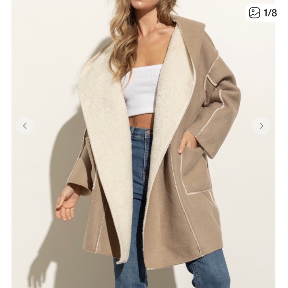 NWOT Fabulous Reversible Long Sleeve Sherpa Jacket Oversized S
